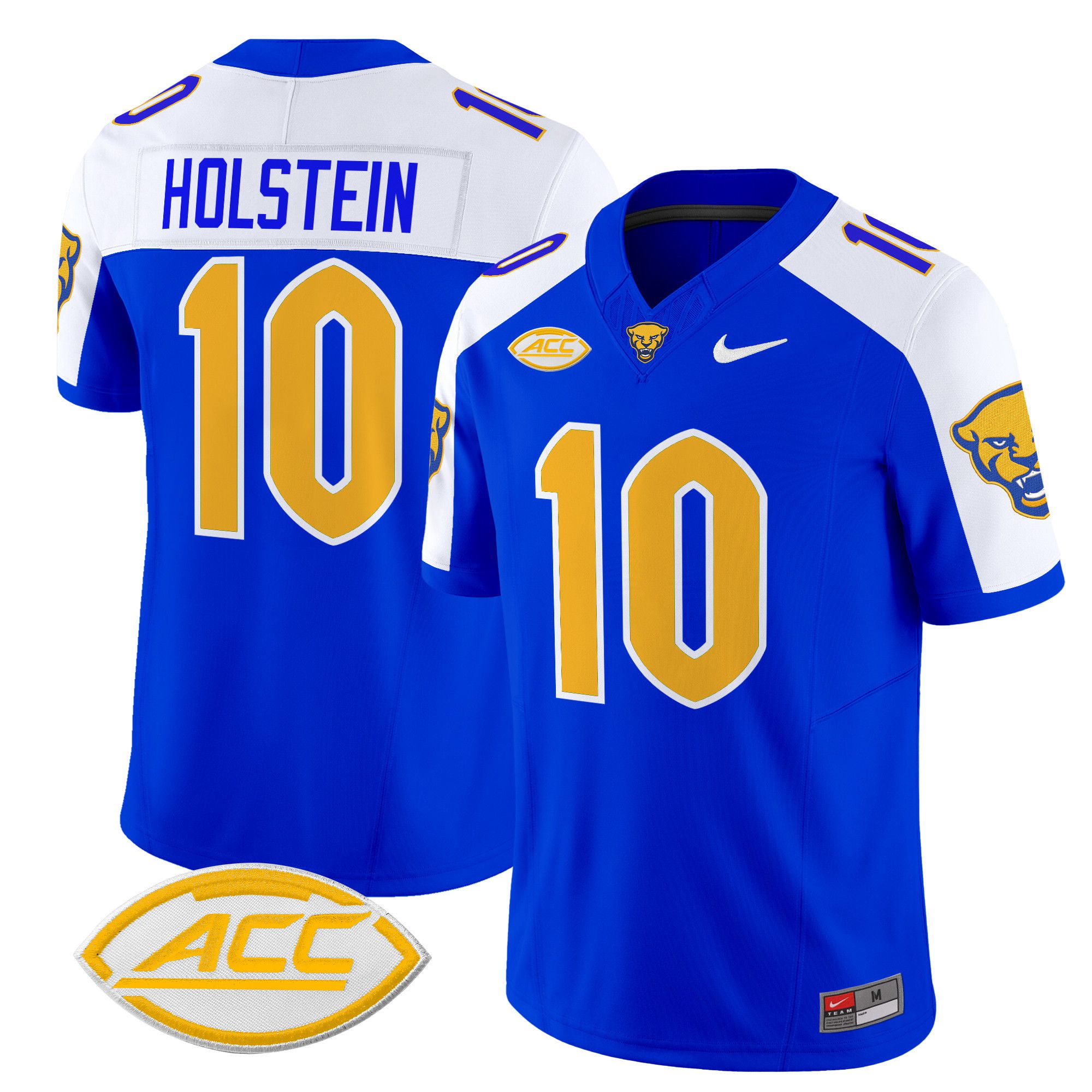Men Pittsburgh Panthers #10 Holstein Blue Nike 2024 Vapor Limited NCAA Jersey